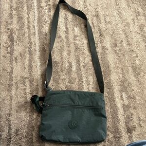 Kipling Dark Green Crossbody Messenger Bag with Adjustable Strap